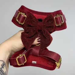 Cocopup Adjustable Neck Harnesses-Limited Edition Burgundy Sparkle Pup Adjustable Neck HARNESS