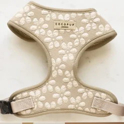 Cocopup Adjustable Neck Harnesses-Luxe Adjustable Neck HARNESS- Mocha Flower