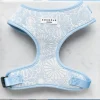 Cocopup Adjustable Neck Harnesses-Luxe Adjustable Neck HARNESS - Baby Blue Flower