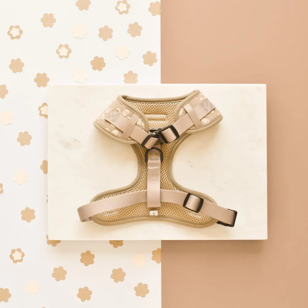 Cocopup Adjustable Neck Harnesses-Luxe Adjustable Neck HARNESS- Mocha Flower