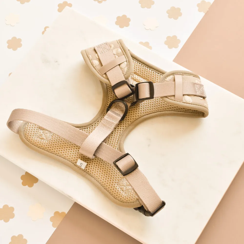 Cocopup Adjustable Neck Harnesses-Luxe Adjustable Neck HARNESS- Mocha Flower