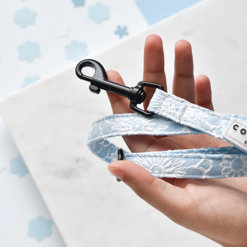 Cocopup Leads | Puppy Leads & Collars-Luxe Baby Blue Flower Lead - Puppy
