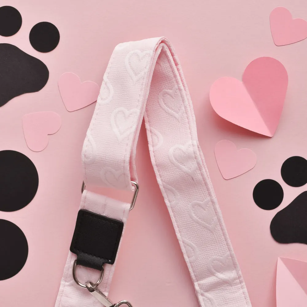 Cocopup Bag Straps-Luxe Bag Strap - Baby Pink Heart
