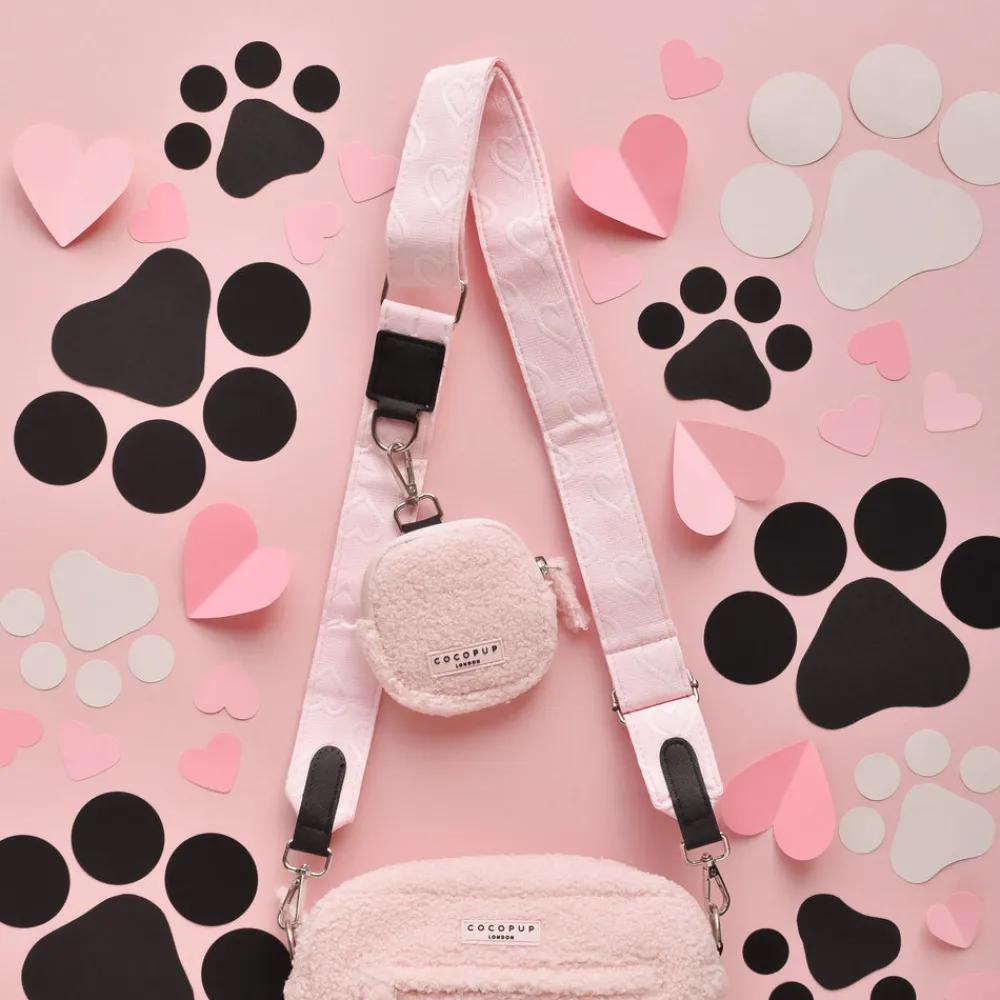 Cocopup Bag Straps-Luxe Bag Strap - Baby Pink Heart