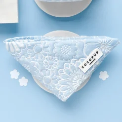 Cocopup Bandanas-Luxe Bandana - Baby Blue Flower
