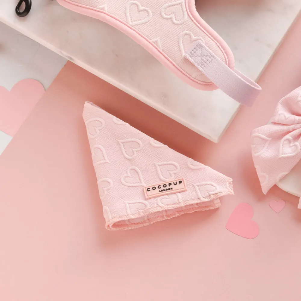 Cocopup Bandanas-Luxe Bandana - Baby Pink Heart
