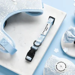 Cocopup Collars | Puppy Leads & Collars-Luxe COLLAR - Baby Blue Flower