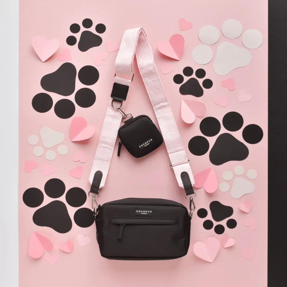Cocopup Classic Bag Bundles-Luxe Dog Walking Black Bag Bundle - Baby Pink Heart