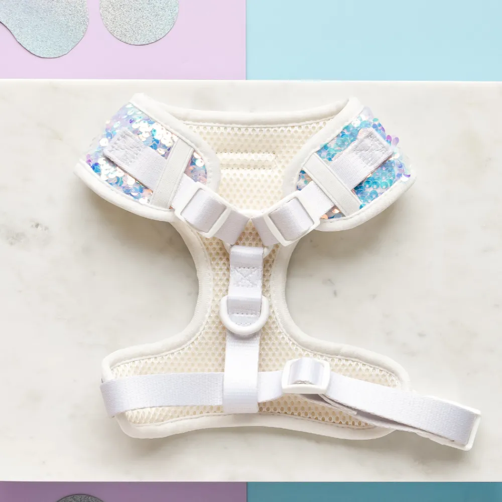 Cocopup Adjustable Neck Harnesses | Special Occassion Harnesses ✨-LUXE Party Holographic Sequin HARNESS