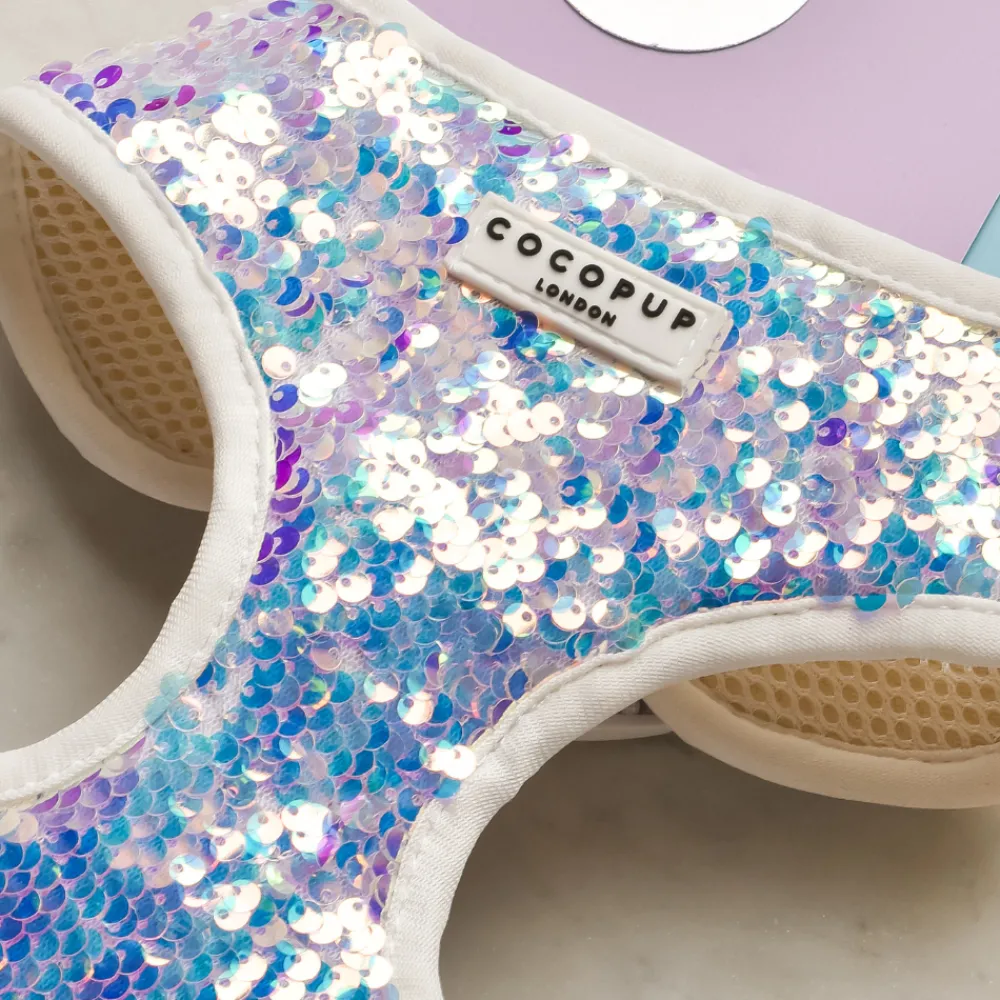 Cocopup Adjustable Neck Harnesses | Special Occassion Harnesses ✨-LUXE Party Holographic Sequin HARNESS