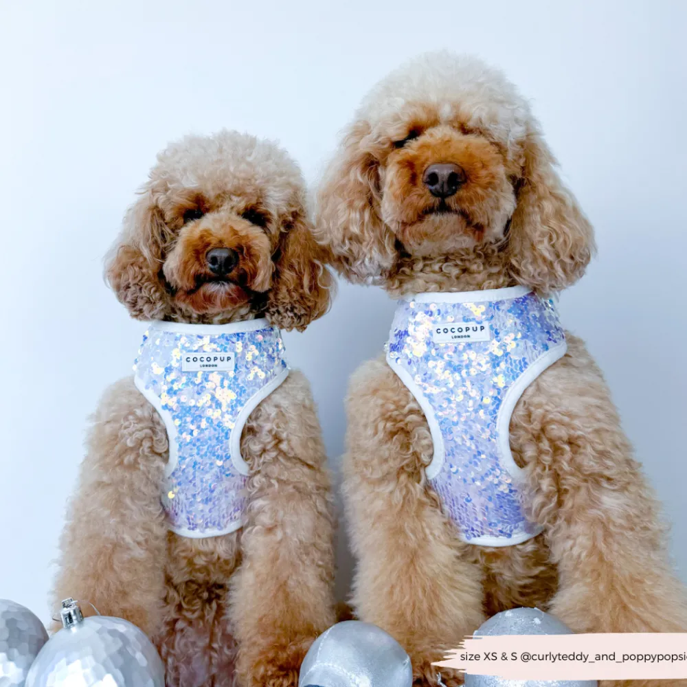 Cocopup Adjustable Neck Harnesses | Special Occassion Harnesses ✨-LUXE Party Holographic Sequin HARNESS