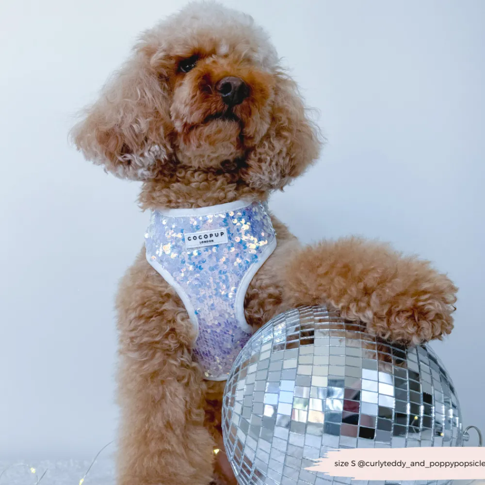 Cocopup Adjustable Neck Harnesses | Special Occassion Harnesses ✨-LUXE Party Holographic Sequin HARNESS