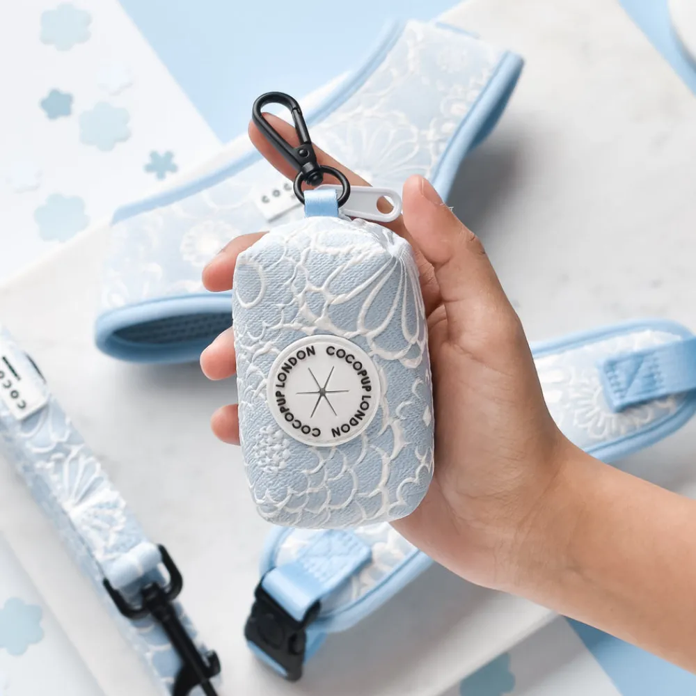 Cocopup Poop Bag Holders | Poop Bag Holders-Luxe Poop Bag Holder - Baby Blue Flower
