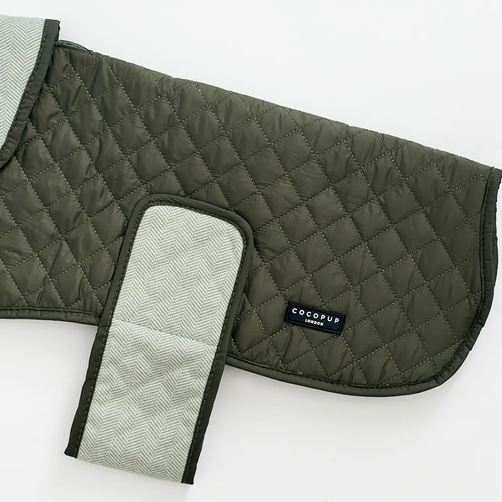 Cocopup Coats ❄️-LUXE Quilted Dog Coat - Country Khaki