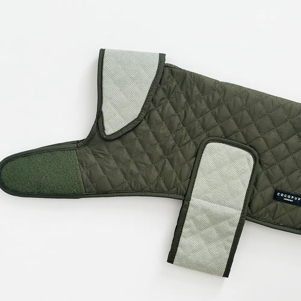 Cocopup Coats ❄️-LUXE Quilted Dog Coat - Country Khaki