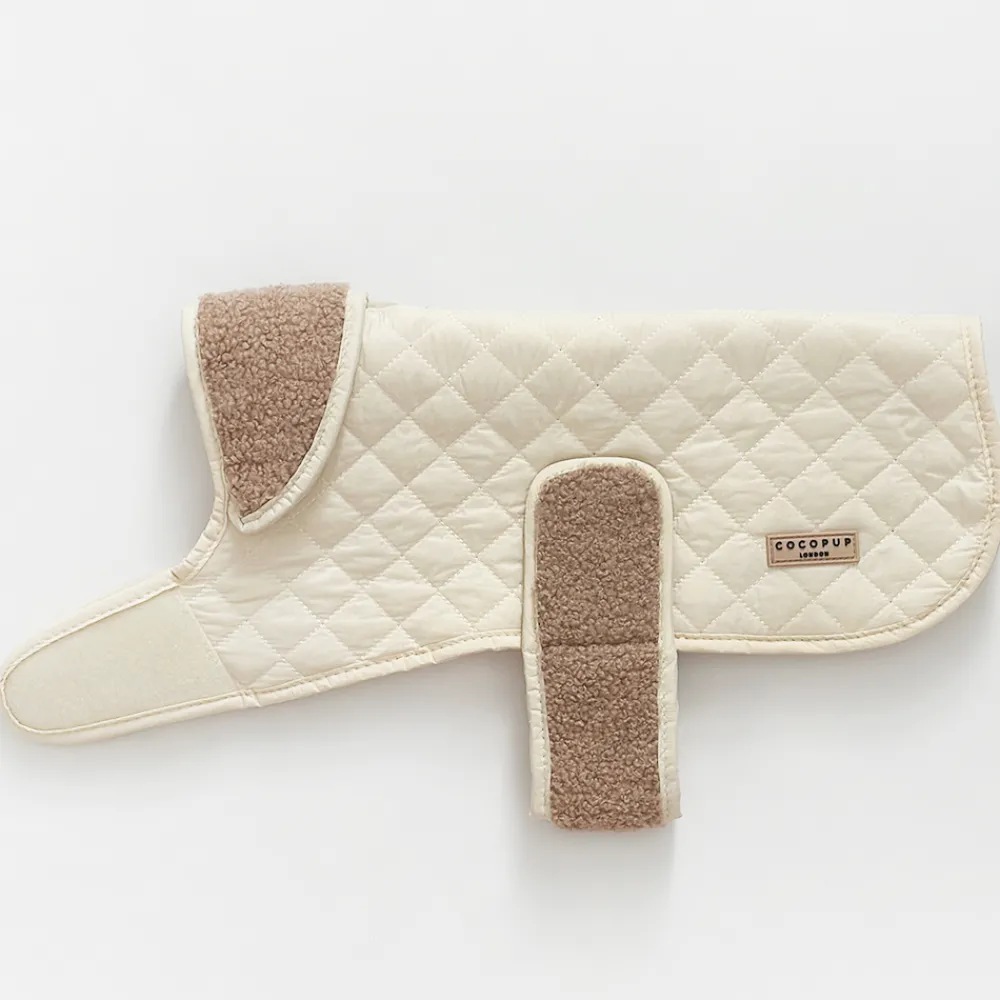 Cocopup Coats ❄️-LUXE Quilted Dog Coat - Creamy Chai