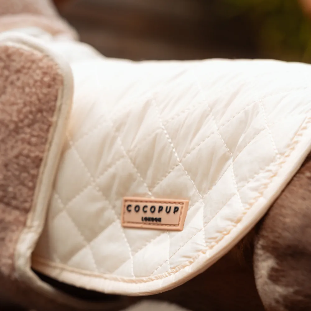 Cocopup Coats ❄️-LUXE Quilted Dog Coat - Creamy Chai