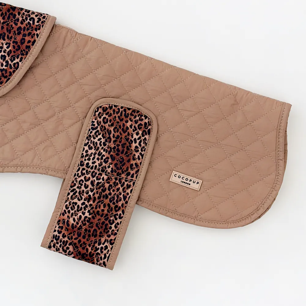 Cocopup Coats ❄️-LUXE Quilted Dog Coat - Leopard Pup