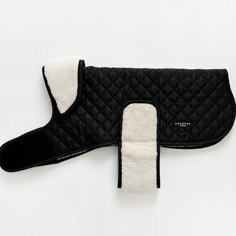 Cocopup Coats ❄️-LUXE Quilted Dog Coat - Midnight Black