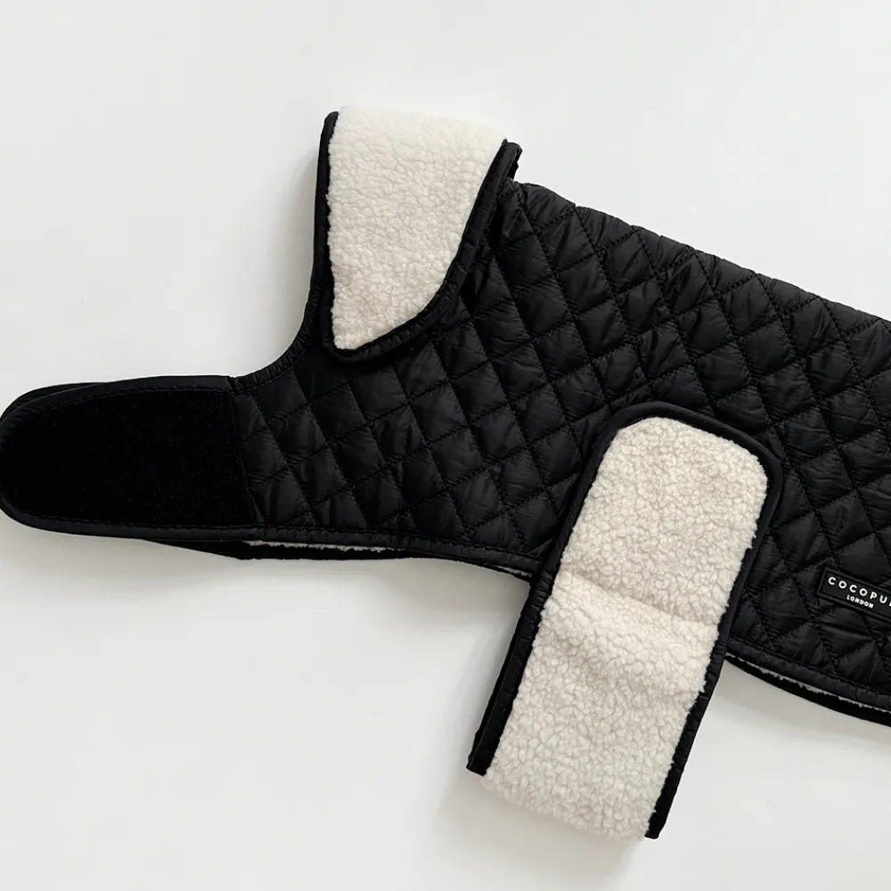 Cocopup Coats ❄️-LUXE Quilted Dog Coat - Midnight Black