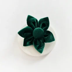 Cocopup Collar Flowers-LUXE Velvet Forest Green Collar Flower