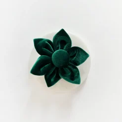 Cocopup Collar Flowers-LUXE Velvet Forest Green Collar Flower