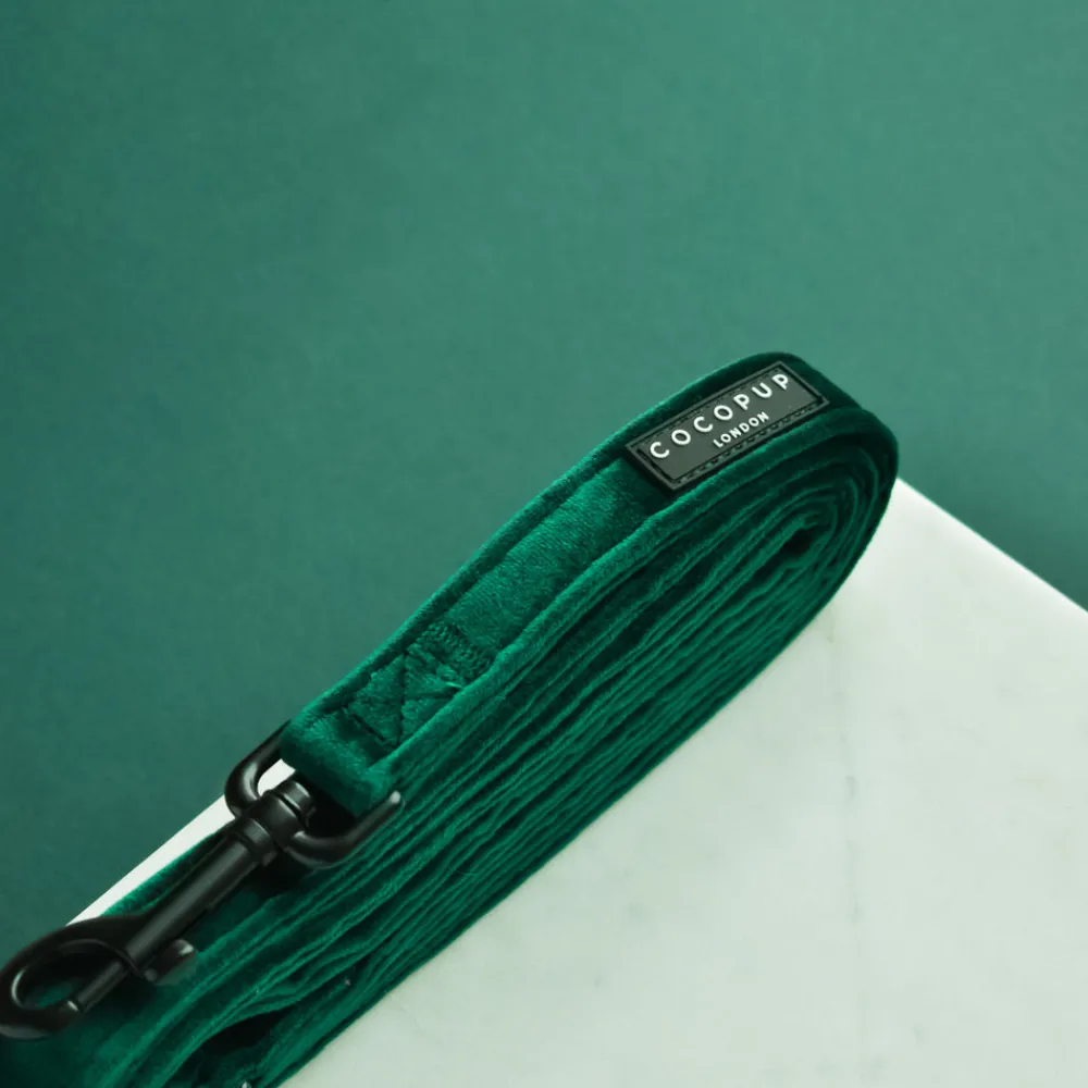 Cocopup Leads-Luxe Velvet Lead - Forest Green
