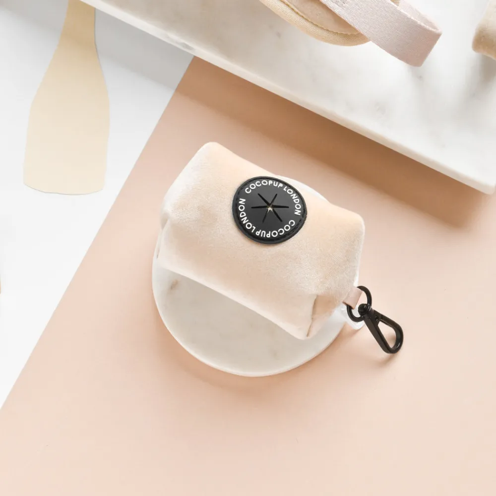 Cocopup Poop Bag Holders | Poop Bag Holders-Luxe Velvet Poop Bag Holder - Champagne