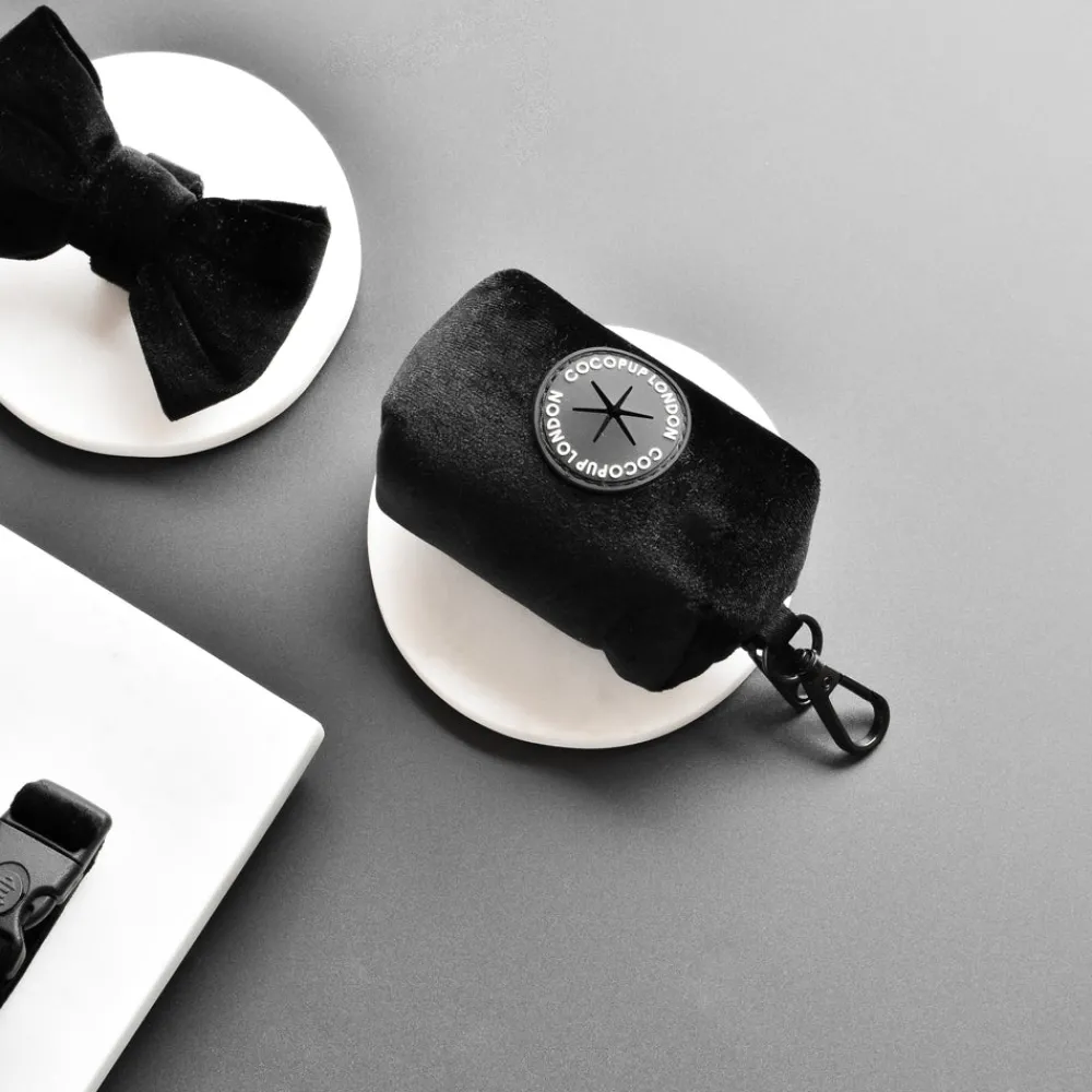Cocopup Poop Bag Holders | Poop Bag Holders-Luxe Velvet Poop Bag Holder - Noir