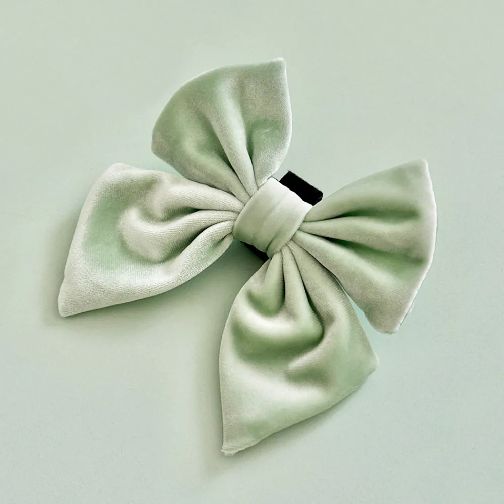 Cocopup Sailor Bow Ties | Personalised Sailor Bow Ties ð-Luxe Velvet Sailor Bow Tie - Sage