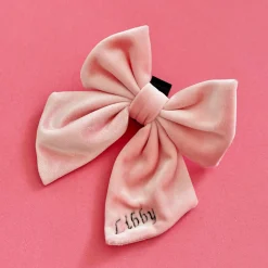 Cocopup Personalised Sailor Bow Ties 🎀 | Sailor Bow Ties-Luxe Velvet Sailor Bow Tie - Baby Pink