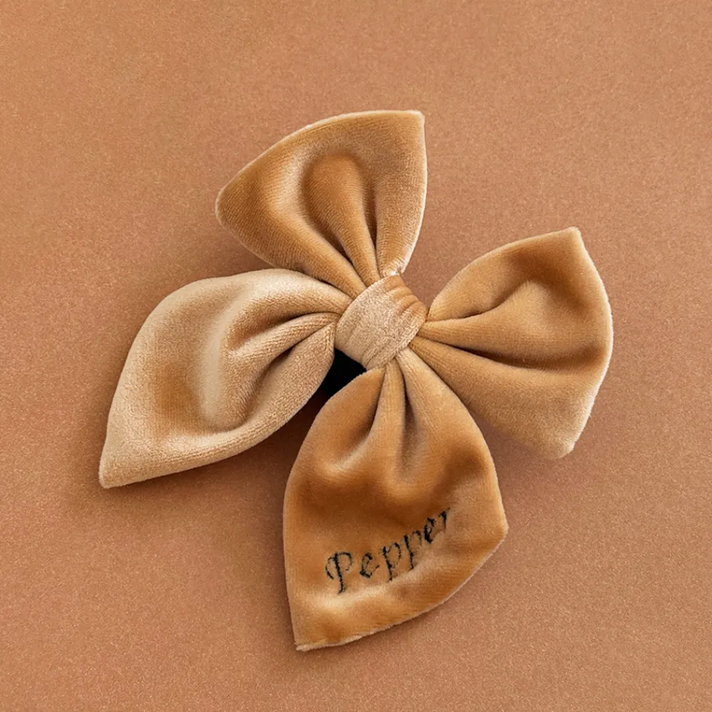 Cocopup Sailor Bow Ties | Personalised Sailor Bow Ties ð-Luxe Velvet Sailor Bow Tie - Mocha