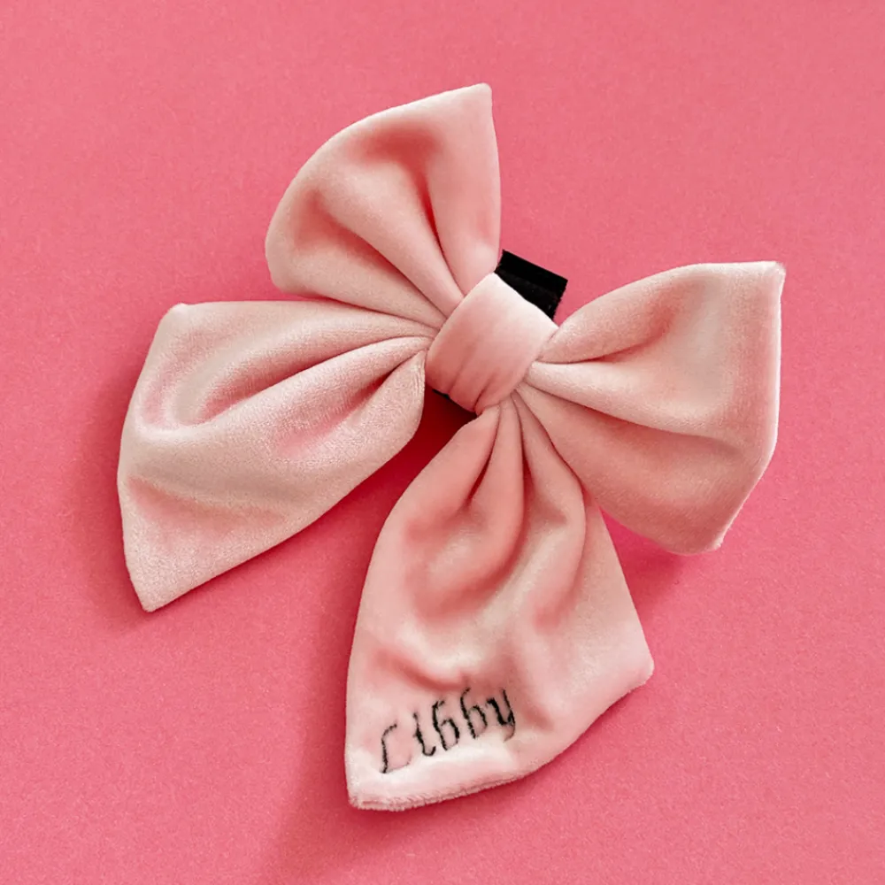 Cocopup Personalised Sailor Bow Ties ð | Sailor Bow Ties-Luxe Velvet Sailor Bow Tie - Baby Pink