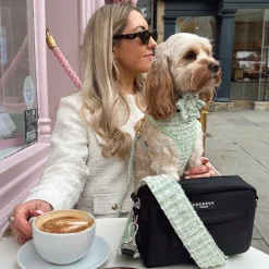 Cocopup Adjustable Neck Harnesses | Special Occassion Harnesses ✨-Matcha Textured Tweed Adjustable Neck HARNESS
