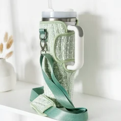 Cocopup Tumbler Carry Cases-Matcha Textured Tweed Tumbler Carry Case by Coconut Lane