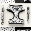 Cocopup Adjustable Harness Bundles-Monochrome Spots Adjustable Neck Harness, Lead & Collar Bundle
