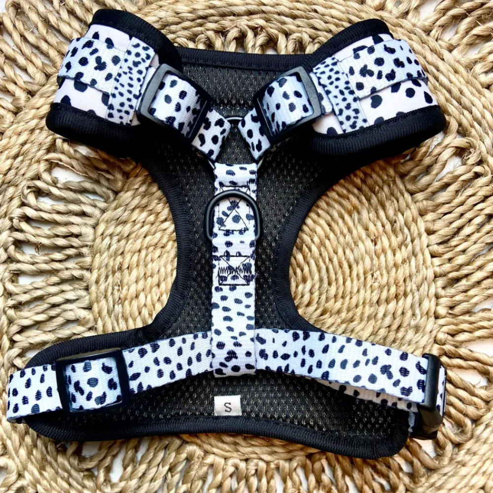 Cocopup Adjustable Neck Harnesses-Monochrome Spots Adjustable Neck HARNESS