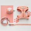 Cocopup Nakd D-Ring Harness Bundles | Nakd D-Ring Harnesses-NAKD Adjustable Neck Harness, Lead, Collar & Poop Bag Holder Bundle - Peach Floof