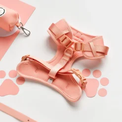 Cocopup Nakd D-Ring Harnesses | Adjustable Neck Harnesses-NAKD Adjustable Neck Harness - Peach Floof