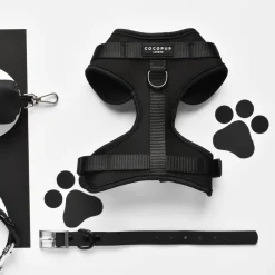 Cocopup Nakd D-Ring Harnesses | Nakd D-Ring Harness Bundles-NAKD Adjustable Neck Harness, Lead, Collar & Poop Bag Holder Bundle - Liquorice