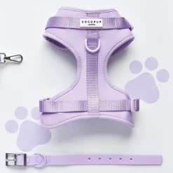 Cocopup Nakd D-Ring Harnesses | Nakd D-Ring Harness Bundles-NAKD Adjustable Neck Harness, Lead, Collar & Poop Bag Holder Bundle - Parma Violets