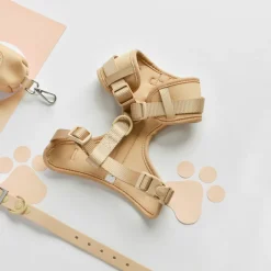 Cocopup Adjustable Neck Harnesses | Nakd D-Ring Harnesses-NAKD Adjustable Neck Harness - Biscuit