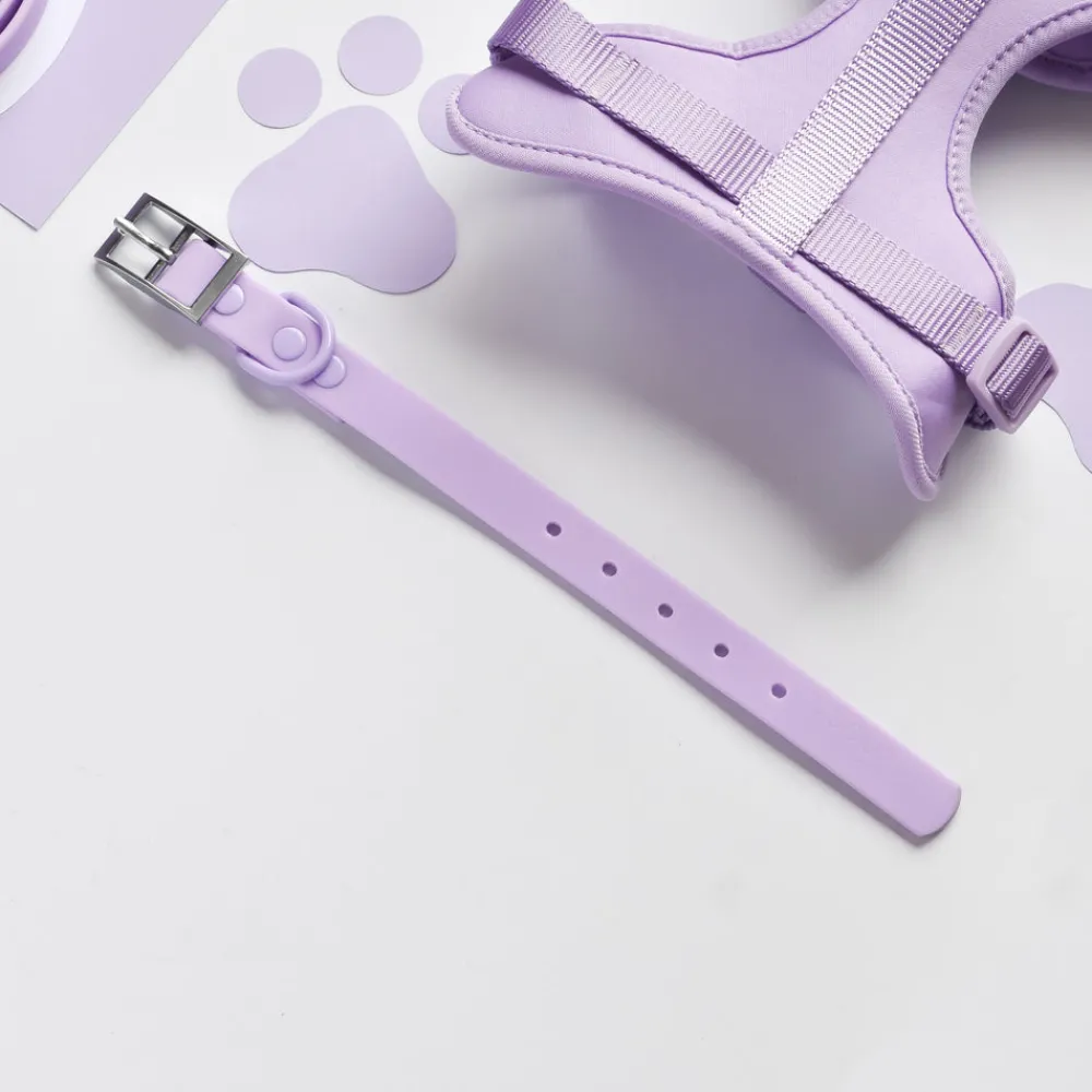 Cocopup Nakd D-Ring Harnesses | Nakd D-Ring Harness Bundles-NAKD Adjustable Neck Harness, Lead, Collar & Poop Bag Holder Bundle - Parma Violets