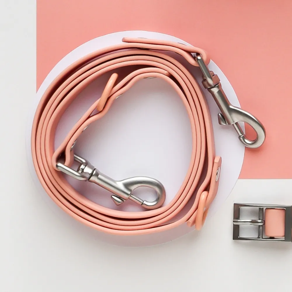 Cocopup Nakd D-Ring Harness Bundles | Nakd D-Ring Harnesses-NAKD Adjustable Neck Harness, Lead, Collar & Poop Bag Holder Bundle - Peach Floof