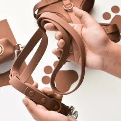 Cocopup Nakd D-Ring Harnesses | Nakd D-Ring Harness Bundles-NAKD Adjustable Neck Harness, Lead, Collar & Poop Bag Bundle - Brownie