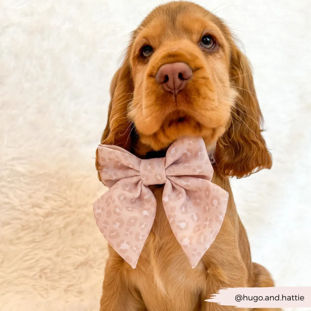 Cocopup Sailor Bow Ties-Nude Chic Leopard Sailor Bow Tie