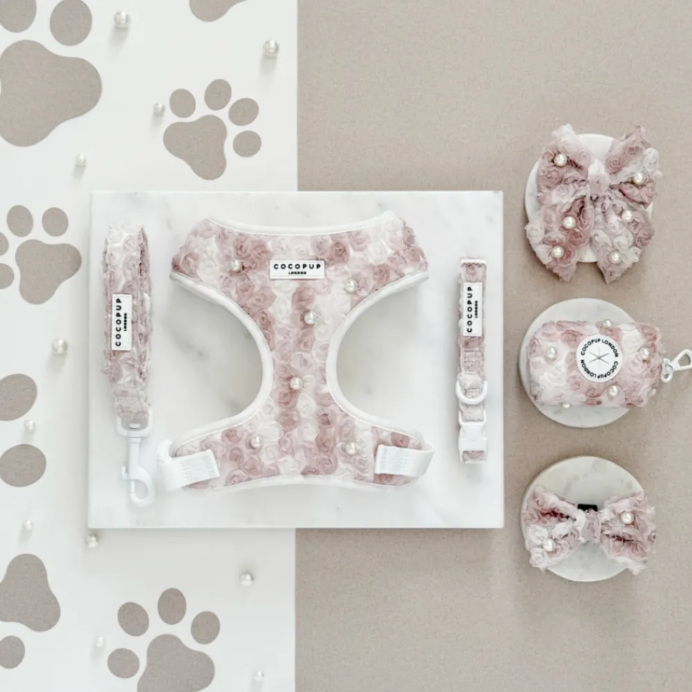 Cocopup Adjustable Harness Bundles | Special Occassion Harnesses ✨-Pearly Pup Adjustable Neck Harness, Lead & Collar Bundle