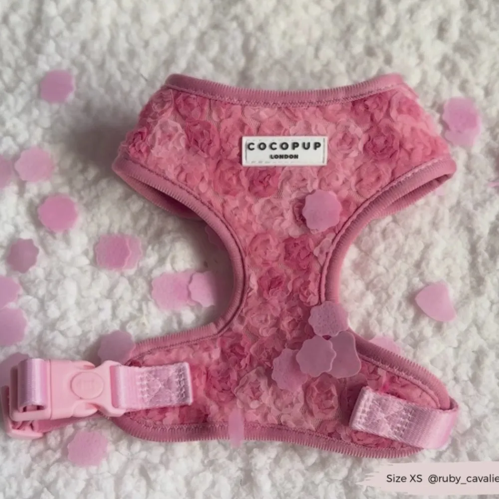 Cocopup Adjustable Neck Harnesses | Special Occassion Harnesses ✨-Peony Pup Adjustable Neck HARNESS