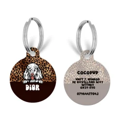 Cocopup Personalised Id Tags-Personalised Dog Cartoon ID Tag - Leopard Pup