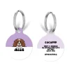 Cocopup Personalised Id Tags-Personalised Dog Cartoon ID Tag - Purple
